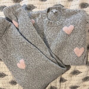 Splendid Gray fuzzy Sweater PJ set